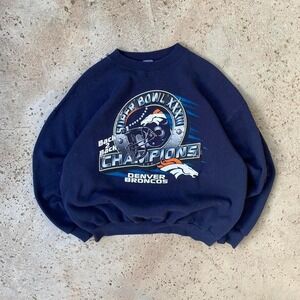 Vintage NFL Denver Broncos Logo 7 Super Bowl XXXIII Back 2 Back Crewneck